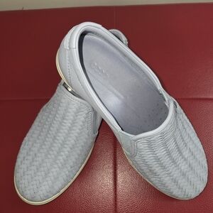 Ecco Women's Woven Light Blue Loafers